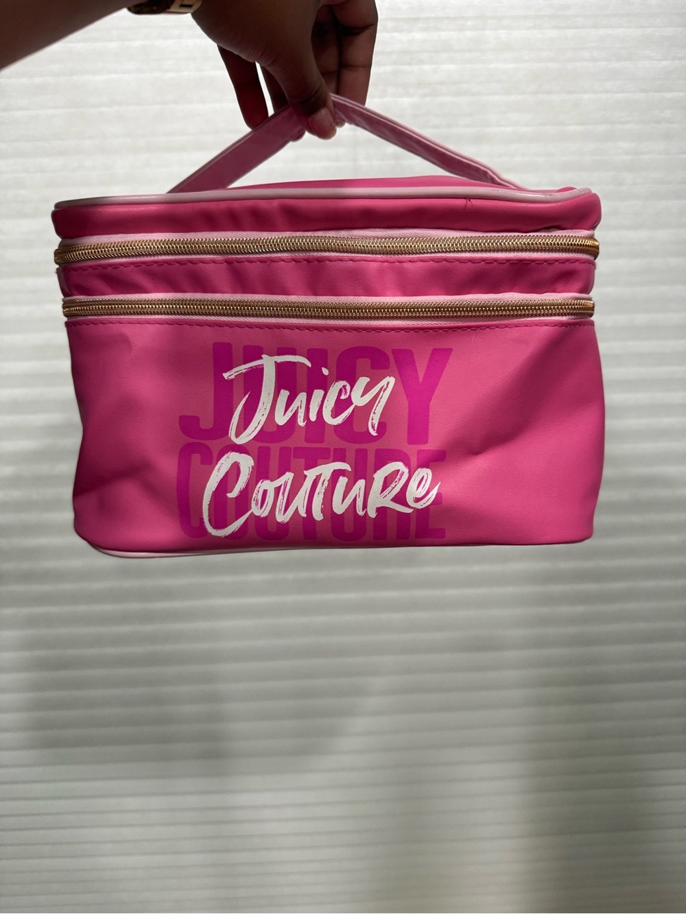 Juicy Couture Hot Pink Double-Zip Cosmetic Case